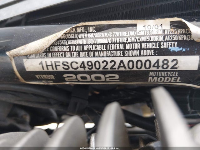 Aukcja sprzedaży 2002 Honda Vtx1800 R, vin: 1HFSC49022A000482, numer aukcji: 45378457