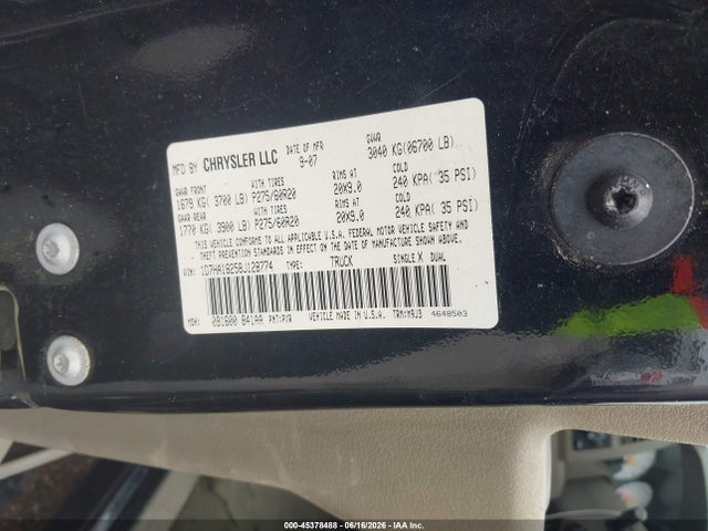 45378488 :رقم المزاد ، 1D7HA18258J128774 vin ، 2008 Dodge Ram 1500 Slt مزاد بيع