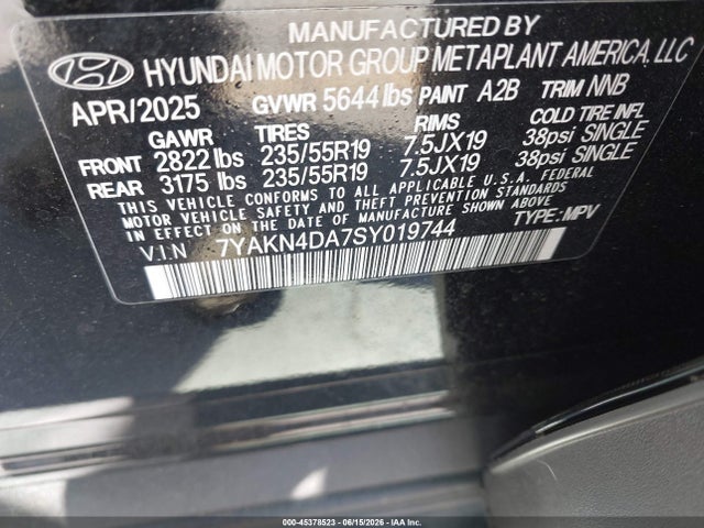 Hyundai Ioniq 5 Sel 2025 7YAKN4DA7SY019744 Image 9