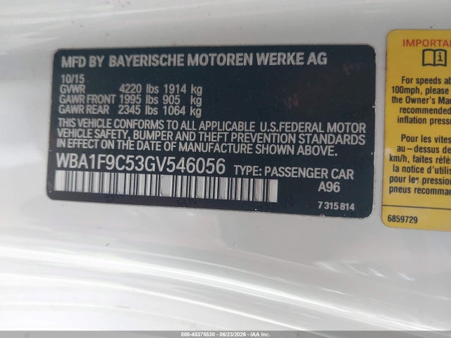 WBA1F9C53GV546056 BMW 228I