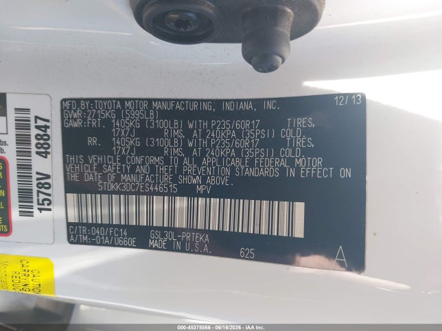 5TDKK3DC7ES446515 Toyota Sienna Le V6 8 Passenger