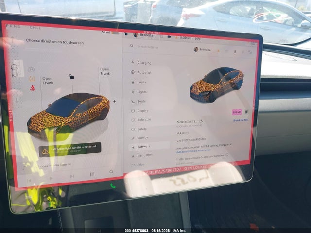 45378603 :رقم المزاد ، 5YJ3E1EA7SF965707 vin ، 2025 Tesla Model 3 Long Range Rear-wheel Drive/standard Rear-wheel Drive مزاد بيع
