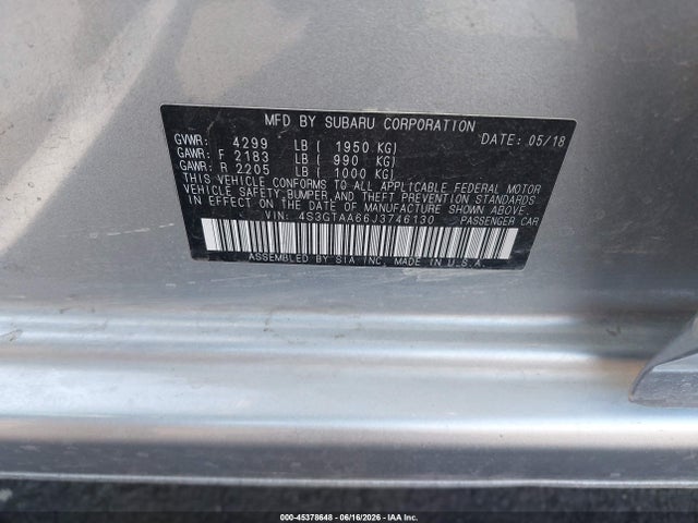 4S3GTAA66J3746130 Subaru Impreza 2.0i