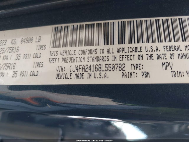 Продажа на аукционе авто 2008 Jeep Wrangler X, vin: 1J4FA24168L550782, номер лота: 45378652