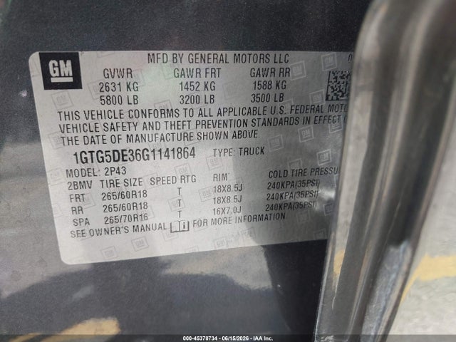 GMC CANYON SLT 2016 1GTG5DE36G1141864 Image 9