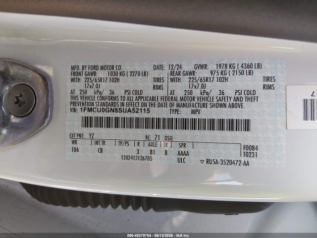 Ford Escape Active 2025 1FMCU0GN8SUA52115 Image 9