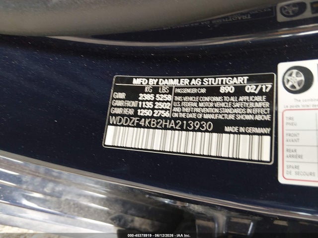 Продаж на аукціоні авто 2017 Mercedes-benz E 300 4matic, vin: WDDZF4KB2HA213930, номер лоту: 45378919
