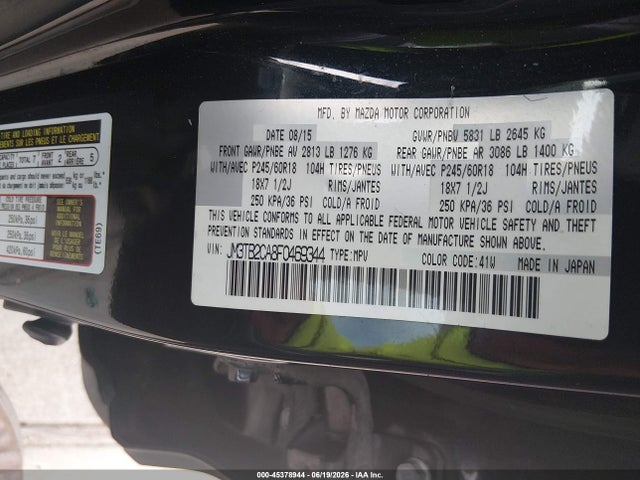 Mazda Cx-9 Touring 2015 JM3TB2CA8F0469344 Image 9