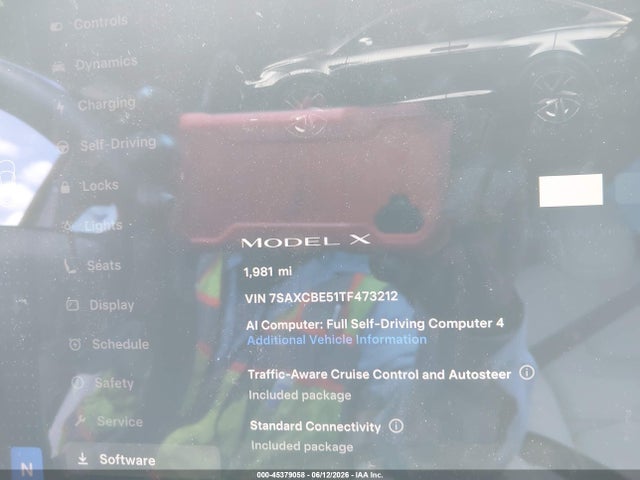 45379058 :رقم المزاد ، 7SAXCBE51TF473212 vin ، 2026 Tesla Model X All-wheel Drive مزاد بيع