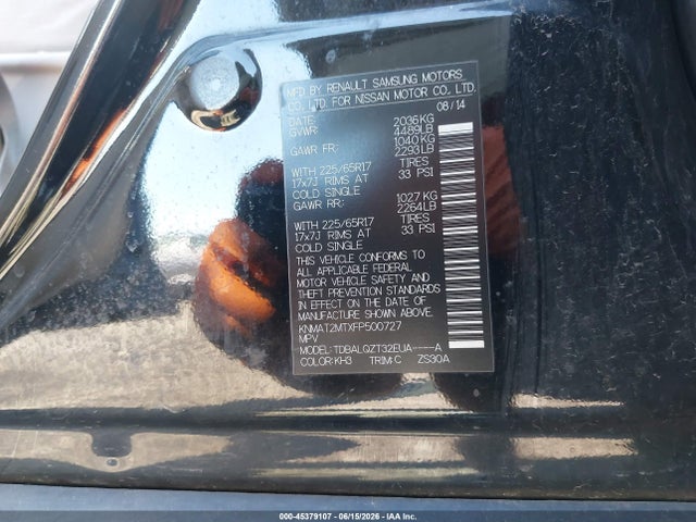 Nissan ROGUE SV 2015 KNMAT2MTXFP500727 Image 9