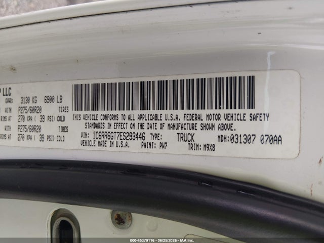 Aukcja sprzedaży 2014 Ram 1500 Big Horn, vin: 1C6RR6GT7ES293446, numer aukcji: 45379116