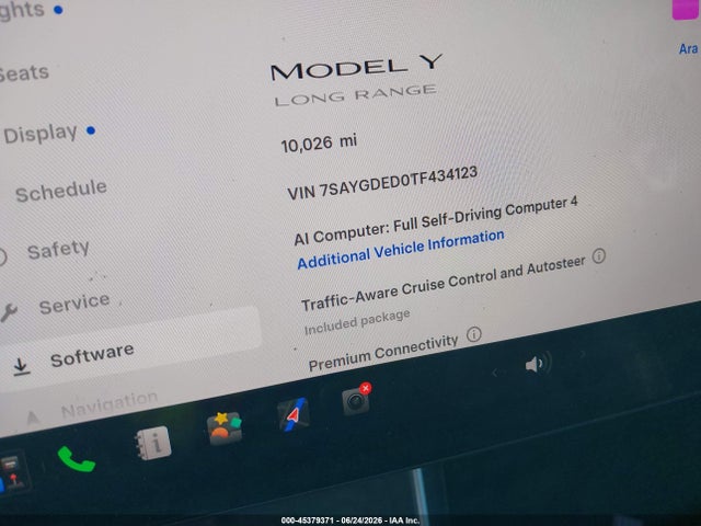 Aukcja sprzedaży 2026 Tesla Model Y Premium Rear-wheel Drive/rear-wheel Drive, vin: 7SAYGDED0TF434123, numer aukcji: 45379371