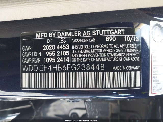 Aukcja sprzedaży 2014 Mercedes-benz C 250 Sport, vin: WDDGF4HB6EG238448, numer aukcji: 45379383