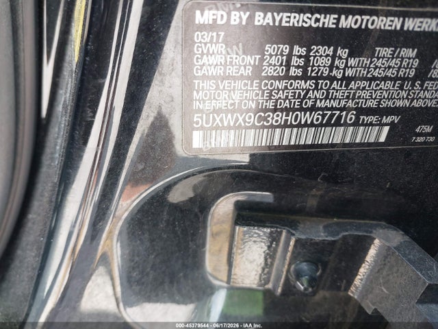 Продажа на аукционе авто 2017 Bmw X3 Xdrive28i, vin: 5UXWX9C38H0W67716, номер лота: 45379544