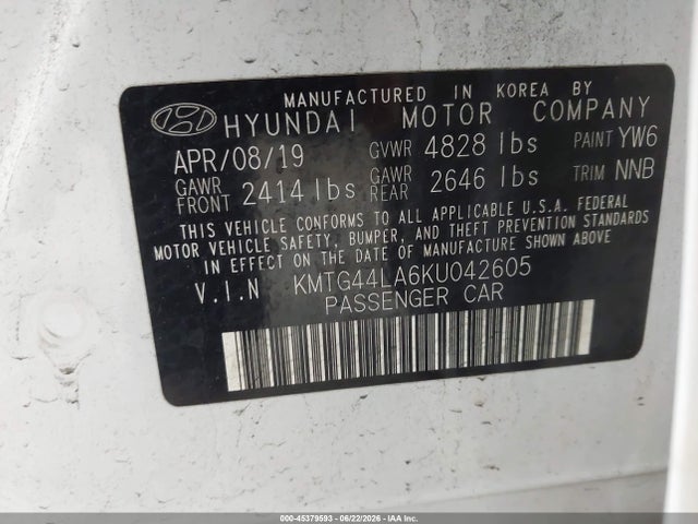 Продаж на аукціоні авто 2019 Genesis G70 2.0t Advanced, vin: KMTG44LA6KU042605, номер лоту: 45379593