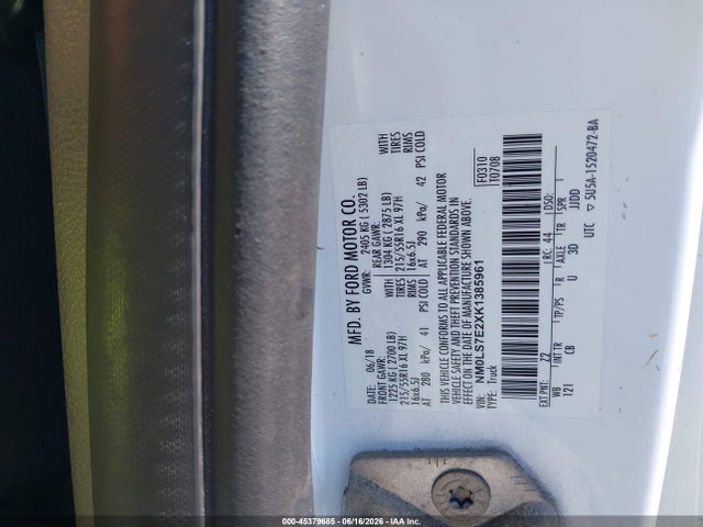 Aukcja sprzedaży 2019 Ford Transit Connect Xl, vin: NM0LS7E2XK1385961, numer aukcji: 45379685