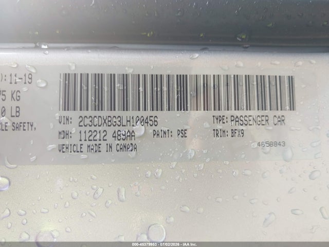 Dodge Charger Sxt Rwd 2020 2C3CDXBG3LH100456 Image 9