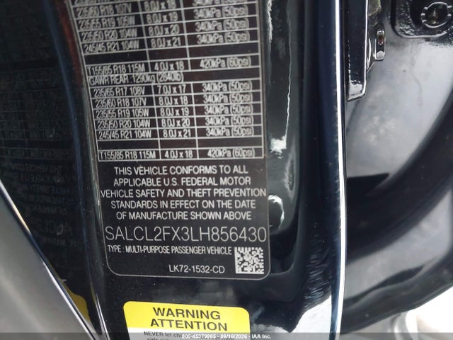 Продаж на аукціоні авто 2020 Land Rover Discovery Sport R-dynamic Se, vin: SALCL2FX3LH856430, номер лоту: 45379965