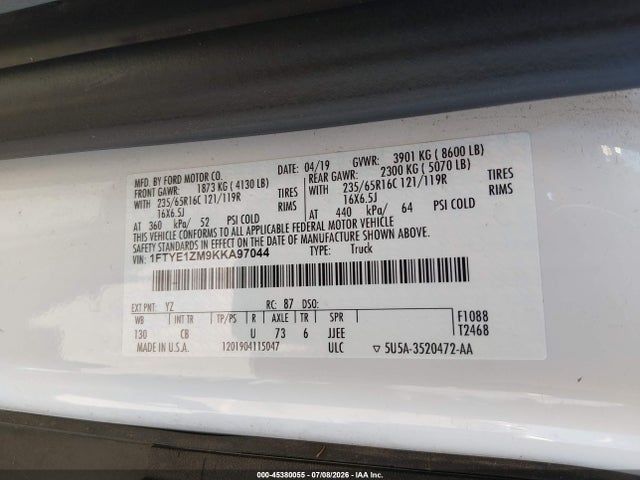 Ford Transit-150 2019 1FTYE1ZM9KKA97044 Image 9