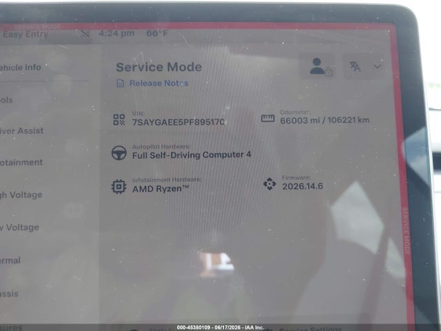 7SAYGAEE5PF895170 Tesla Model Y Awd/long Range Dual Motor All-wheel Drive