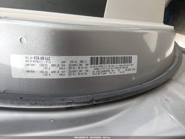 45380118 :رقم المزاد ، 2C4RC1DG0HR507994 vin ، 2017 Chrysler Pacifica Touring مزاد بيع