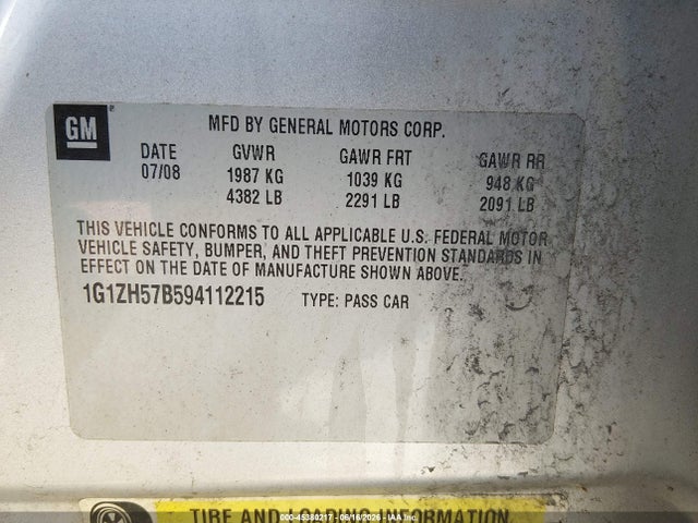 Продажа на аукционе авто 2009 Chevrolet Malibu Lt, vin: 1G1ZH57B594112215, номер лота: 45380217