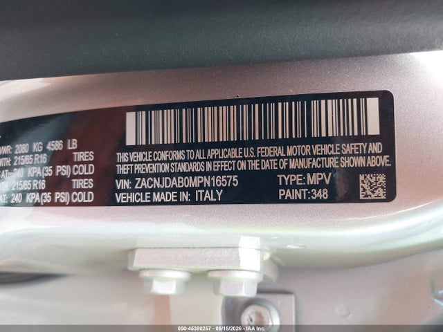 ZACNJDAB0MPN16575 Jeep Renegade Sport 4x4