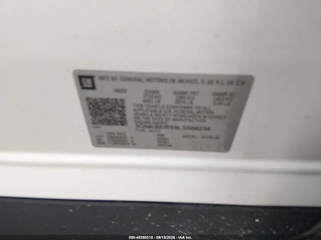 45380318 :رقم المزاد ، 3GNKBERS9LS688234 vin ، 2020 Chevrolet Blazer Fwd Rs مزاد بيع