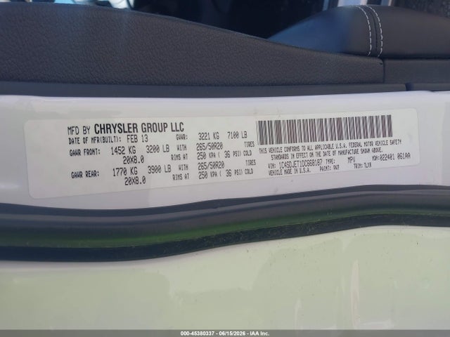 Продаж на аукціоні авто 2013 Dodge Durango Citadel, vin: 1C4SDJET1DC668187, номер лоту: 45380337