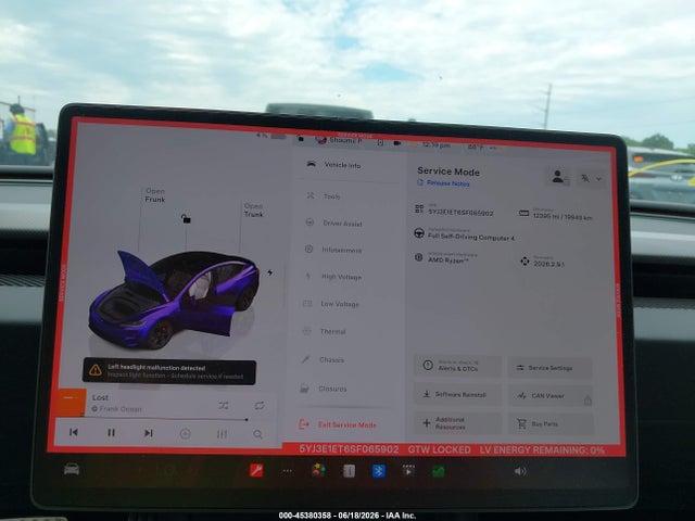 2025 Tesla Model 3 Performance All-wheel Drive მანქანა იყიდება აუქციონზე, vin: 5YJ3E1ET6SF065902, აუქციონის ნომერი: 45380358