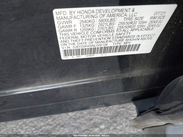 Продаж на аукціоні авто 2022 Acura Mdx Technology Package, vin: 5J8YD9H4XNL006124, номер лоту: 45380458