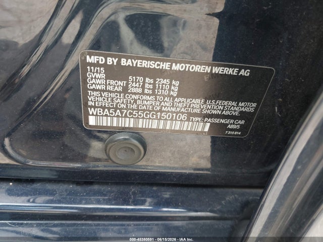 Продажа на аукционе авто 2016 Bmw 528i Xdrive, vin: WBA5A7C55GG150106, номер лота: 45380591