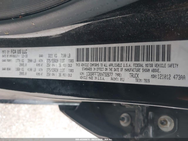1C6SRFFT2KN732677 RAM 1500 Big Horn/lone Star 4x4 5&#039;7 Box