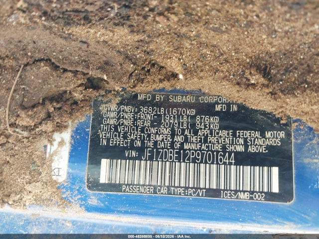45380835 :رقم المزاد ، JF1ZDBE12P9701644 vin ، 2023 Subaru Brz Limited مزاد بيع