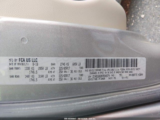 Dodge Grand Caravan Se 2019 2C4RDGBG9KR500374 Image 9