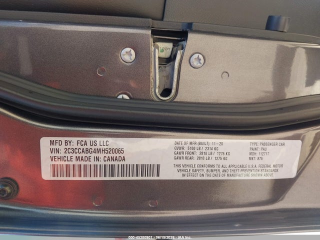 Продаж на аукціоні авто 2021 Chrysler 300 300s, vin: 2C3CCABG4MH520065, номер лоту: 45380901