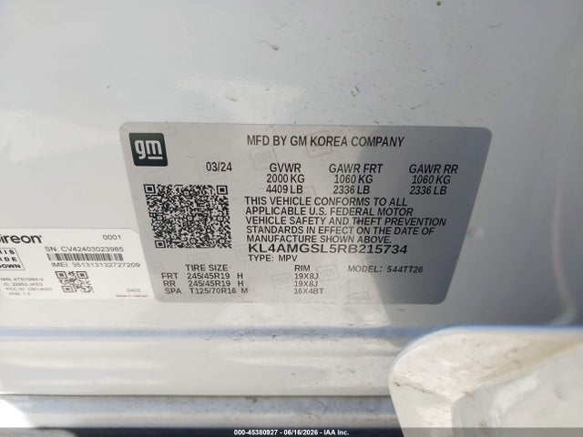 Aukcja sprzedaży 2024 Buick Encore Gx Avenir Awd, vin: KL4AMGSL5RB215734, numer aukcji: 45380927