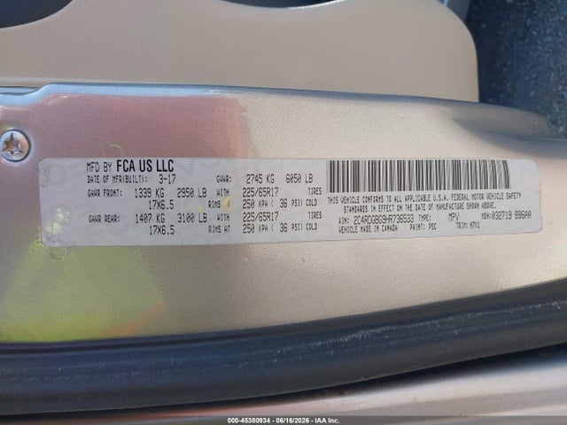 Dodge Grand Caravan Se 2017 2C4RDGBG9HR736533 Image 9