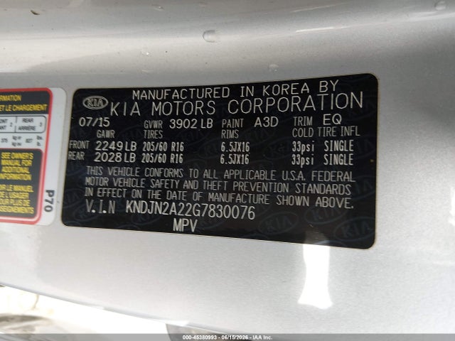 KIA Soul ! 2016 KNDJN2A22G7830076 Image 9