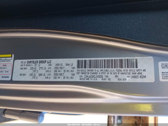 Продажа на аукционе авто 2013 Jeep Wrangler Unlimited Sport, vin: 1C4HJWDGXDL543256, номер лота: 45381044