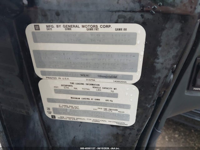 Auction sale of the 1985 Chevrolet Corvette, vin: 1G1YY078XF5123820, lot number: 45381137