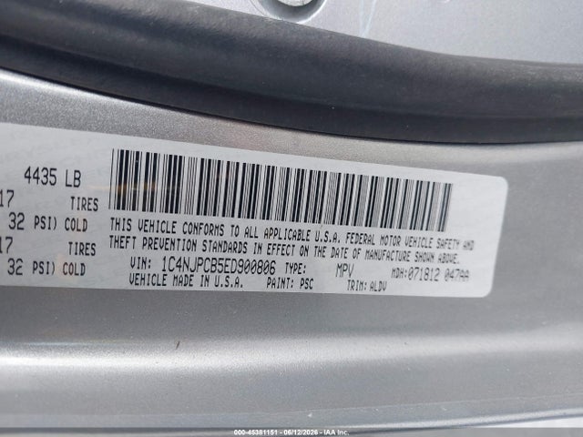 2014 Jeep Patriot Limited მანქანა იყიდება აუქციონზე, vin: 1C4NJPCB5ED900806, აუქციონის ნომერი: 45381151