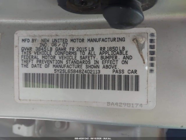 Продаж на аукціоні авто 2008 Pontiac Vibe, vin: 5Y2SL65848Z402113, номер лоту: 45381242
