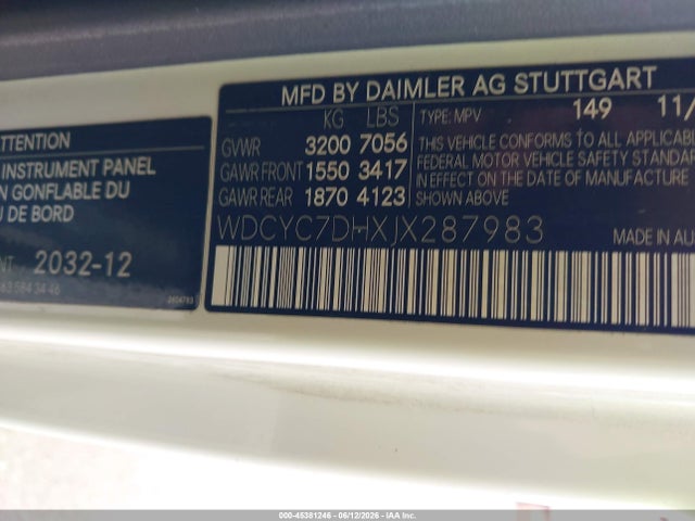 WDCYC7DHXJX287983 Mercedes-Benz Amg G 63 4matic
