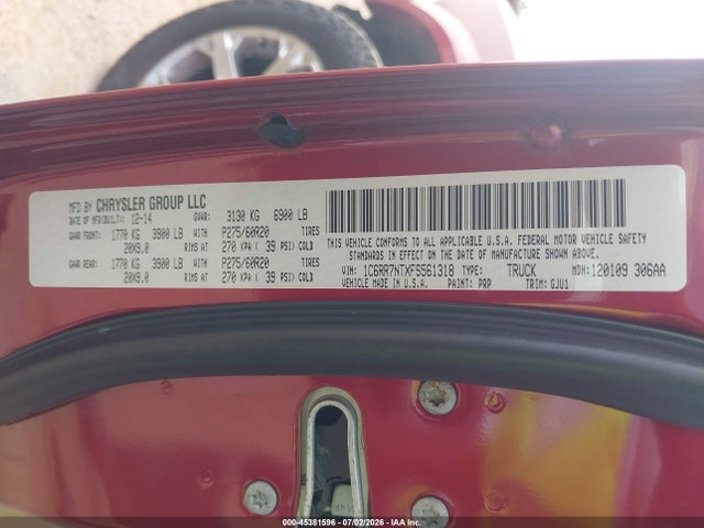 2015 Ram 1500 Laramie მანქანა იყიდება აუქციონზე, vin: 1C6RR7NTXFS561318, აუქციონის ნომერი: 45381596