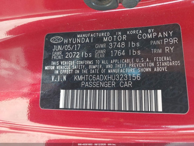 Hyundai Veloster Value Edition 2017 KMHTC6ADXHU323156 Image 9