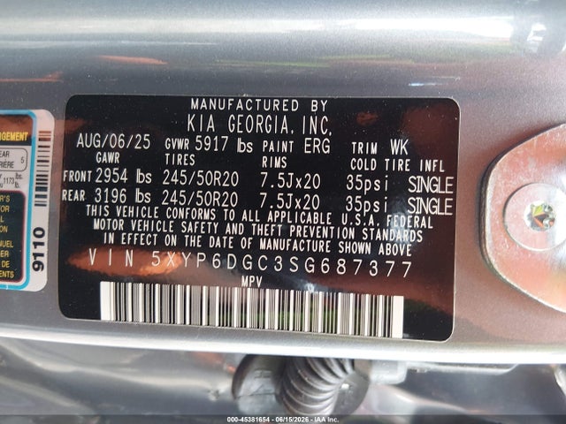 KIA Telluride S 2025 5XYP6DGC3SG687377 Image 9