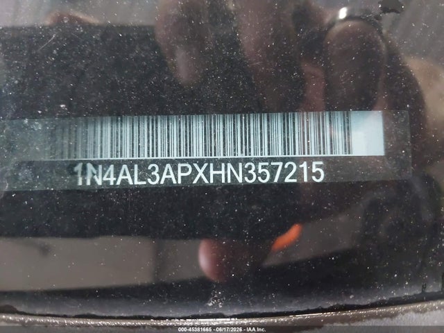 Aukcja sprzedaży 2017 Nissan Altima 2.5 S, vin: 1N4AL3APXHN357215, numer aukcji: 45381665