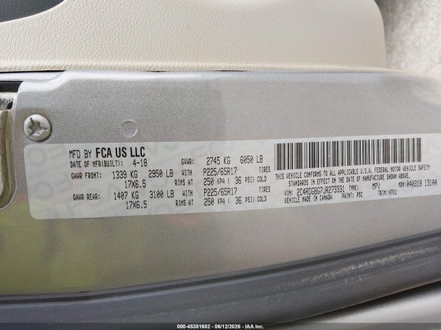 Dodge Grand Caravan Se 2018 2C4RDGBG7JR273331 Image 9