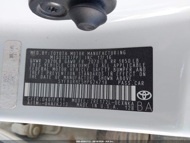 Toyota COROLLA LE 2017 5YFBURHE5HP624718 Image 9